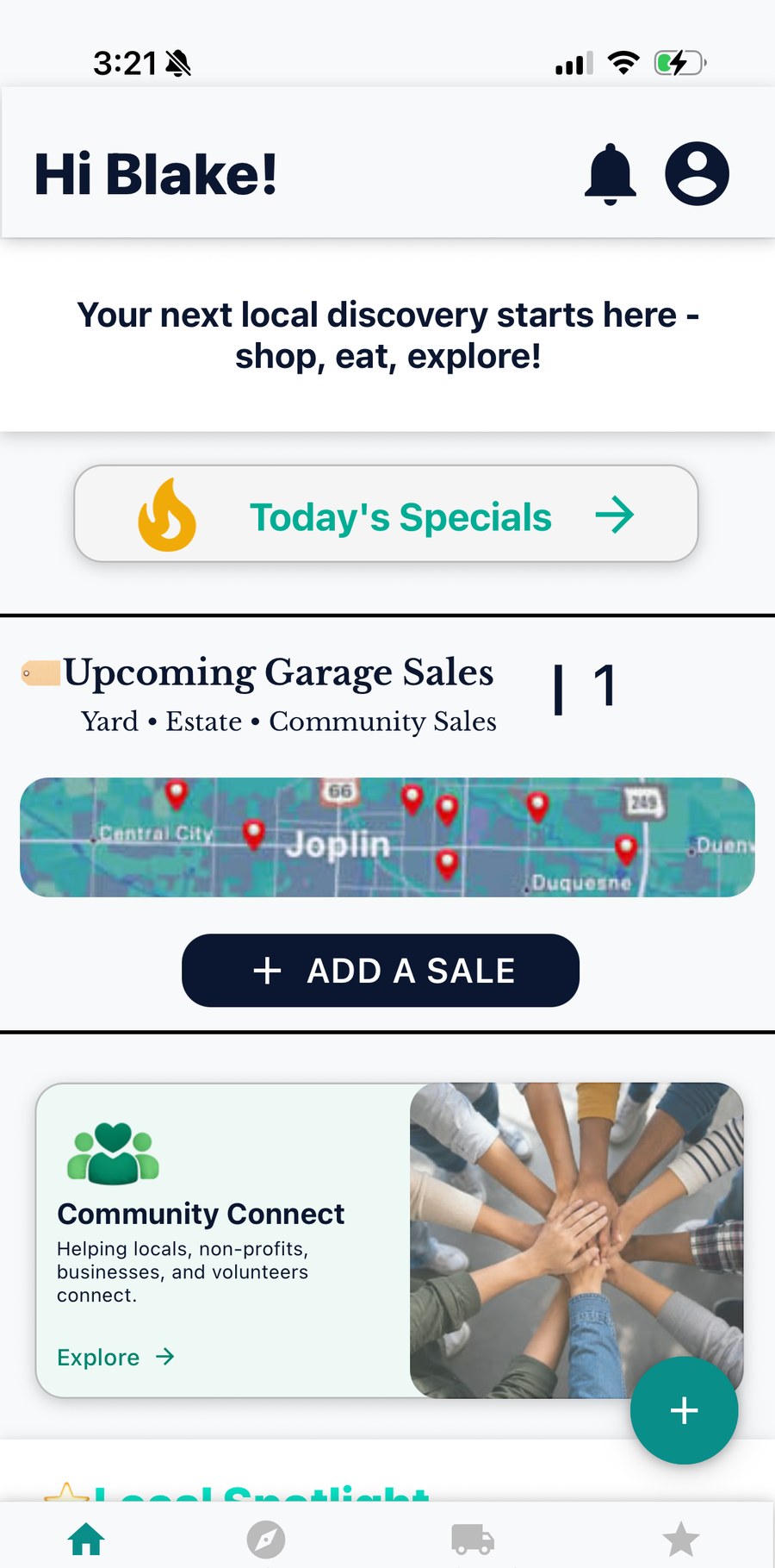 BrightLoop Local app home screen